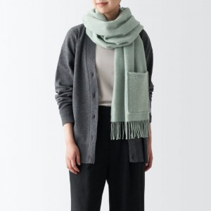 Bufanda Muji Wool Mujer Gris | YI8J1F86E