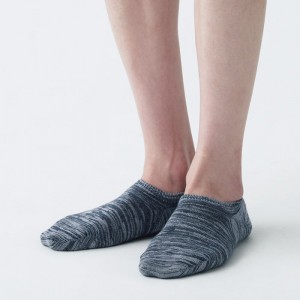 Calcetines Muji Right Angle Excess Yarn Sneaker Pack of 3 Hombre Azules | OQ5Z5M89Y