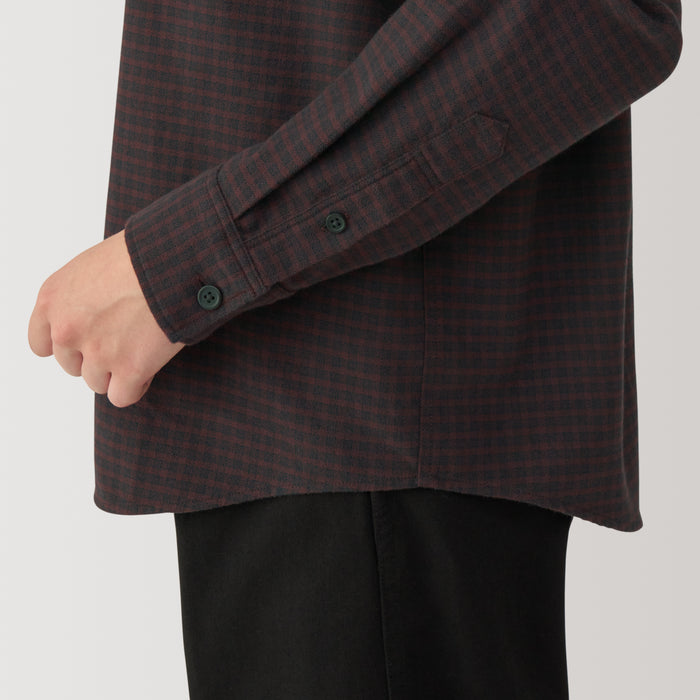 Blusa Muji Flannel Stand Collar Long Sleeve Patterned Mujer Negras | VF0W5U30C