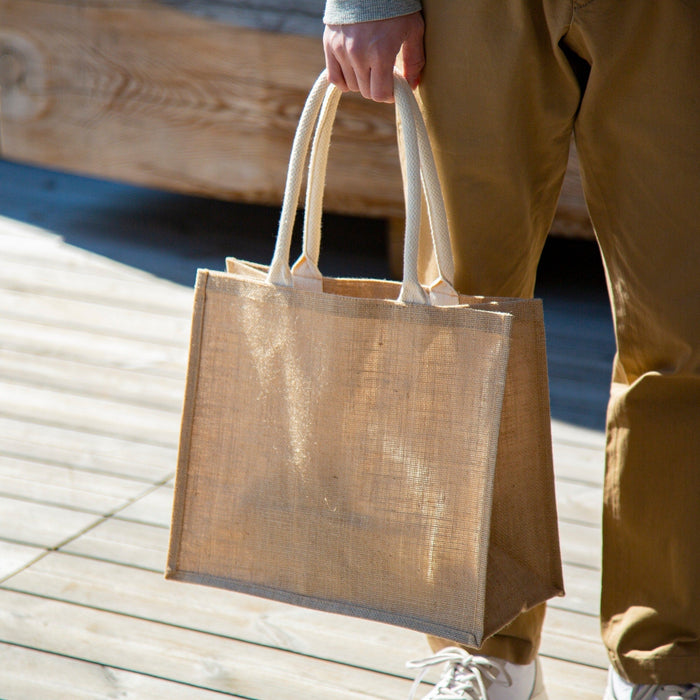Bolso Tote Muji Jute Medium/A4 Hombre Marrones | NB1O1V01J