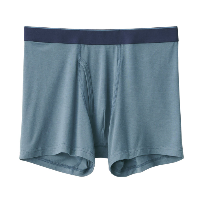 Bragas Muji Lyocell Blend Front Open Boxer Hombre Azules | NF8A4Q24F