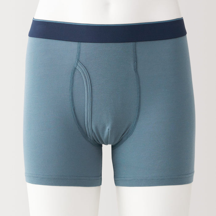 Bragas Muji Lyocell Blend Front Open Boxer Hombre Azules | NF8A4Q24F