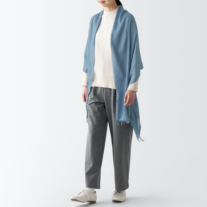 Bufanda Muji Recycled Polyester Blend Hombre Azules | IR5I6A79C