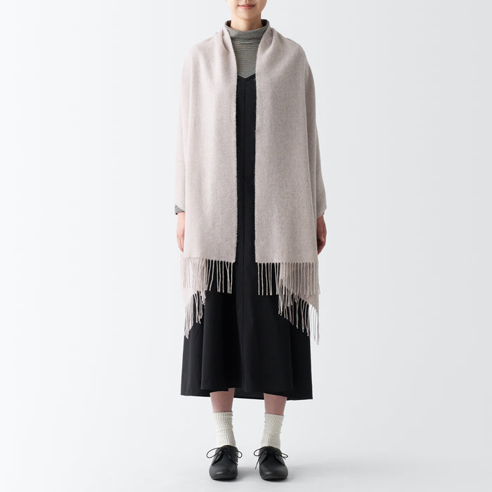 Bufanda Muji Wool 2-way Large Hombre Blancas | OW9V0G24U