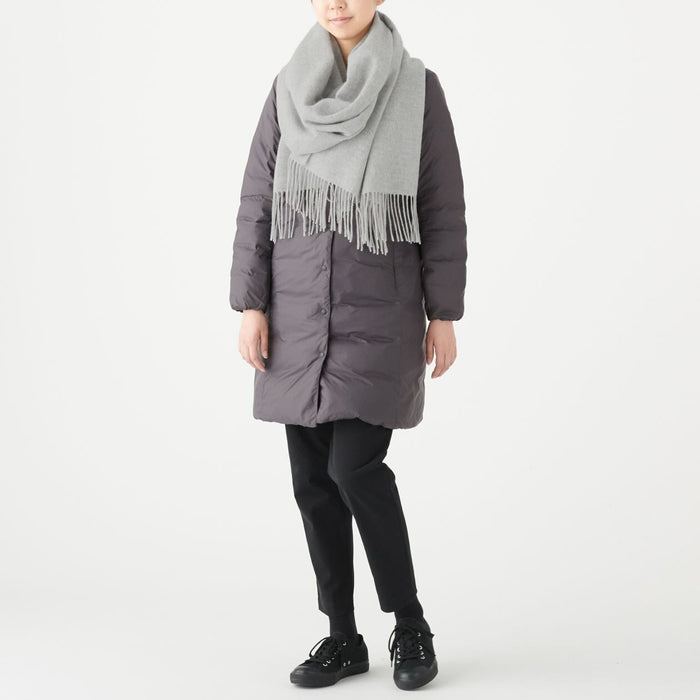 Bufanda Muji Wool Woven 2 Way Large 60x200cm Mujer Gris | CK7A8G38D
