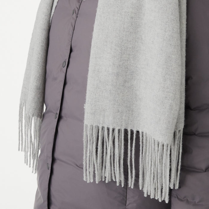Bufanda Muji Wool Woven 2 Way Large 60x200cm Mujer Gris | CK7A8G38D