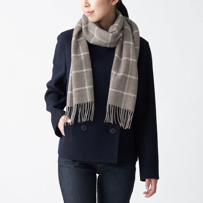 Bufanda Muji Wool Woven - Pattern 30x180cm Hombre Rojas | CD2Q7S70E