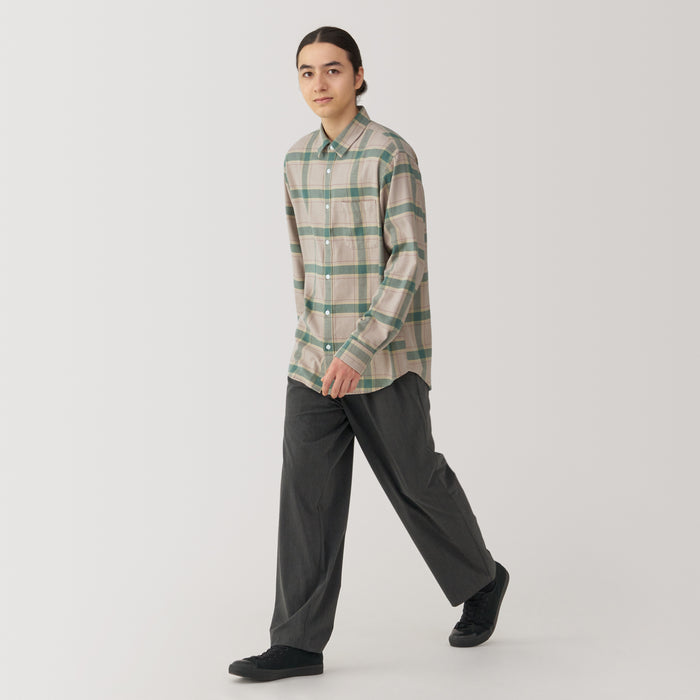 Camisas Muji Flannel Long Sleeve Patterned Hombre Beige | DW8T5W11O