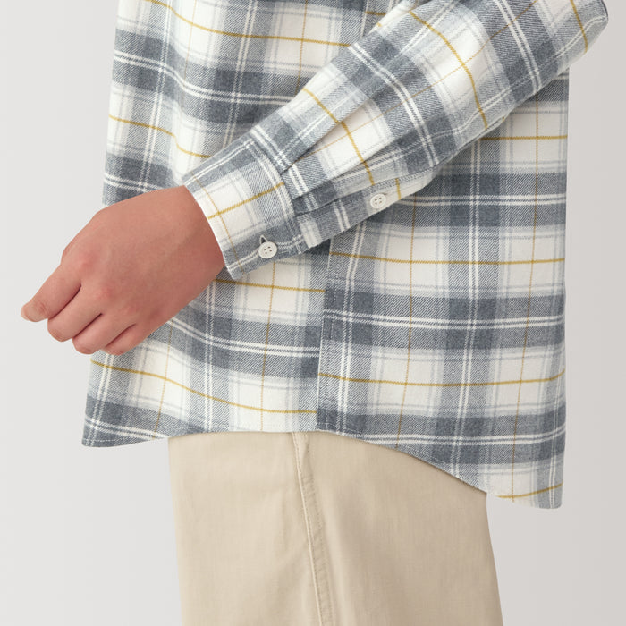 Camisas Muji Flannel Regular Collar Long Sleeve Patterned Mujer Gris | HY8Q1D65K