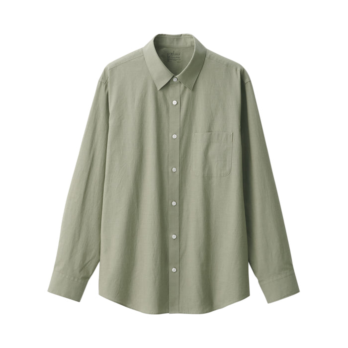 Camisas Muji Washed Broadcloth Long Sleeve Hombre Verde | AQ8G1K49Y