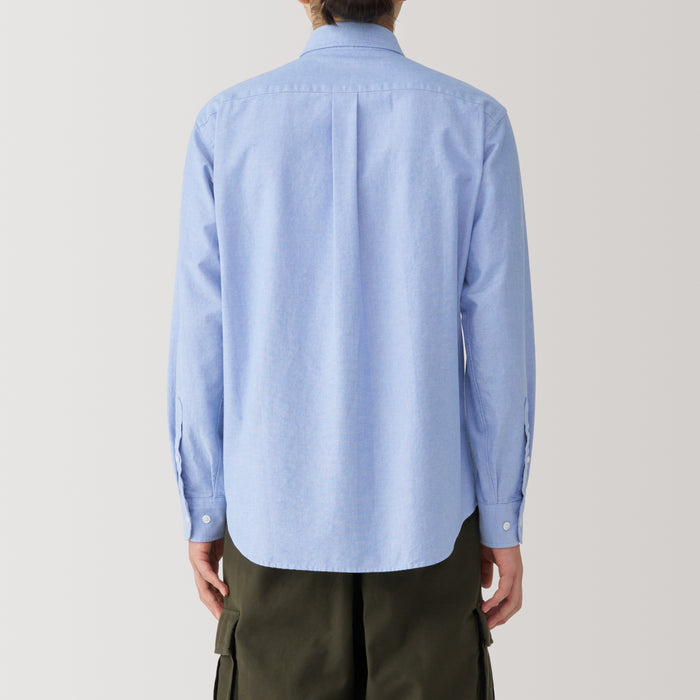 Camisas Muji Washed Oxford Button Down Long Sleeve Hombre Azules | TK8B9L58D