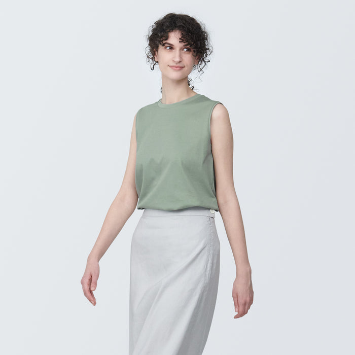 Camiseta Muji Anti-Sweat Stain Sleeveless Mujer Verde | GU8J9O55G