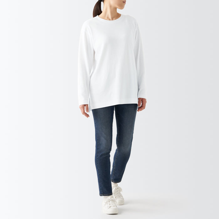 Camiseta Muji Interlock Long Length L/S Mujer Blancas | MF1P1T64T