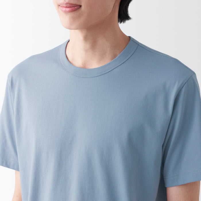 Camiseta Muji Jersey Short Sleeve Hombre Azules | ZL0T9P85X