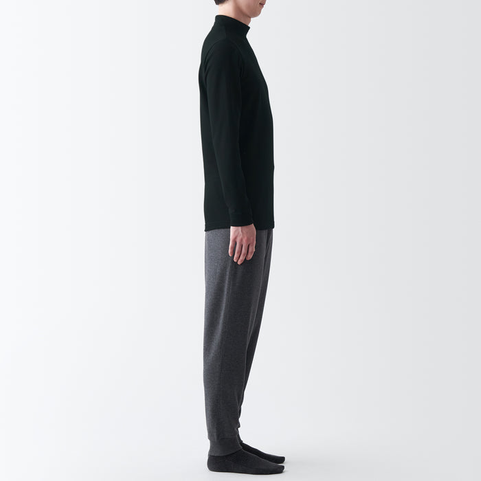 Camiseta Muji Warm Thick Cotton High Neck Long Sleeve Hombre Negras | DV9Q8T82W