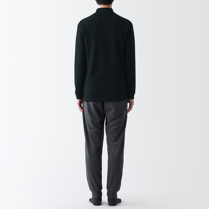Camiseta Muji Warm Thick Cotton High Neck Long Sleeve Hombre Negras | DV9Q8T82W