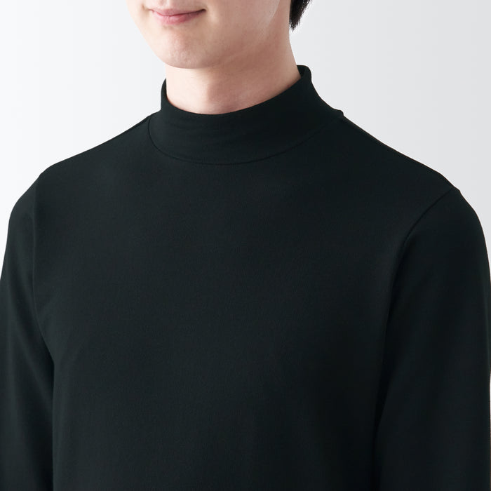 Camiseta Muji Warm Thick Cotton High Neck Long Sleeve Hombre Negras | DV9Q8T82W