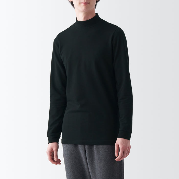 Camiseta Muji Warm Thick Cotton High Neck Long Sleeve Hombre Negras | DV9Q8T82W