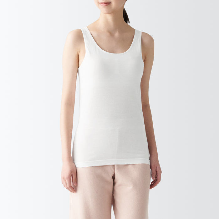 Camiseta sin Manga Muji Silk Blend Bra Mujer Blancas | QU5R7R82H