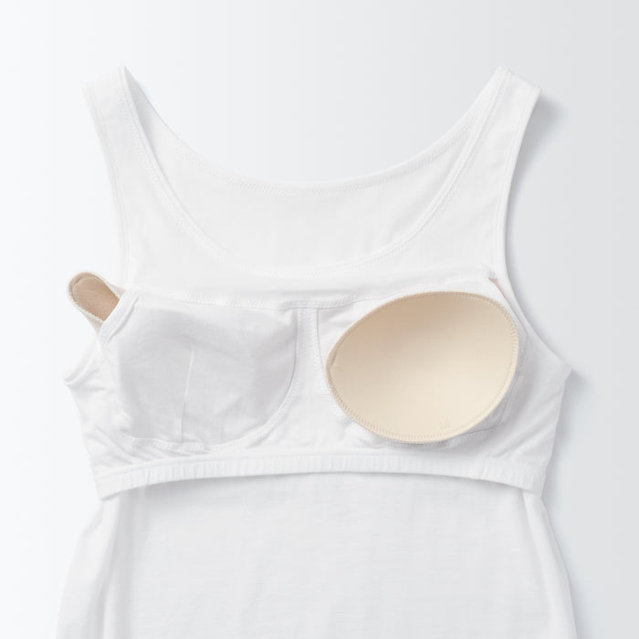 Camiseta sin Manga Muji Silk Blend Bra Mujer Blancas | QU5R7R82H