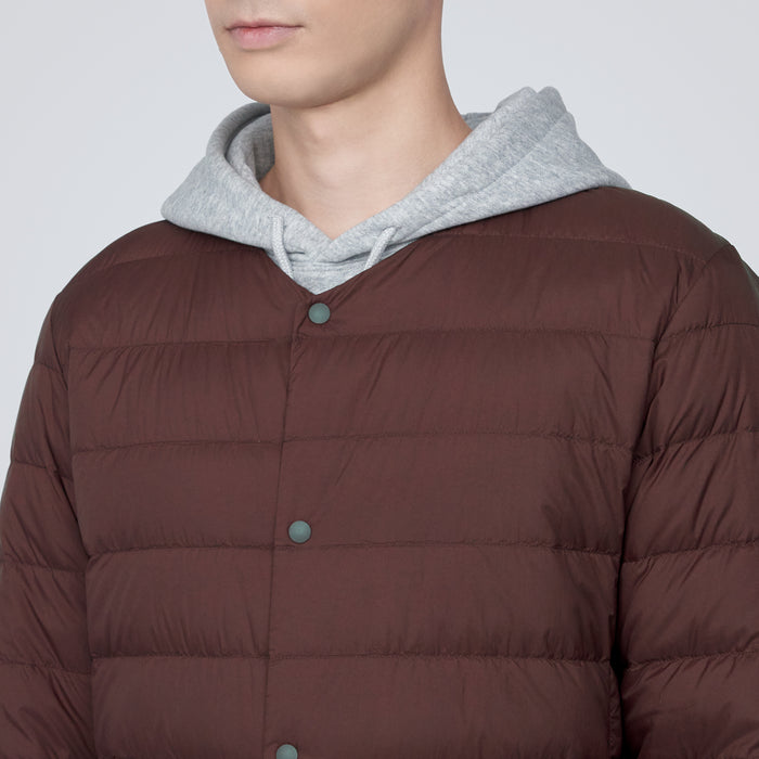 Chaquetas Muji Lightweight Down Collarless Hombre Burdeos | NT6G0U33K