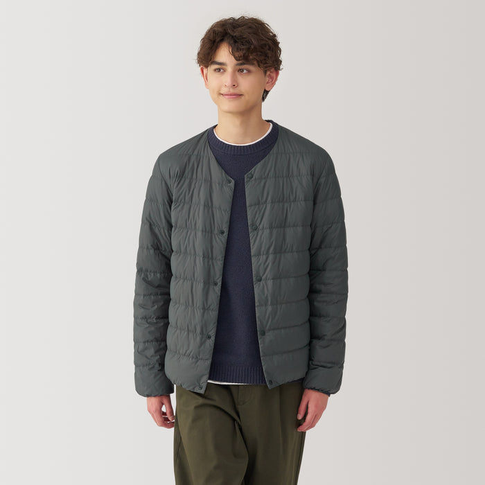 Chaquetas Muji Lightweight Down Collarless Hombre Gris | JC8U4H58Q