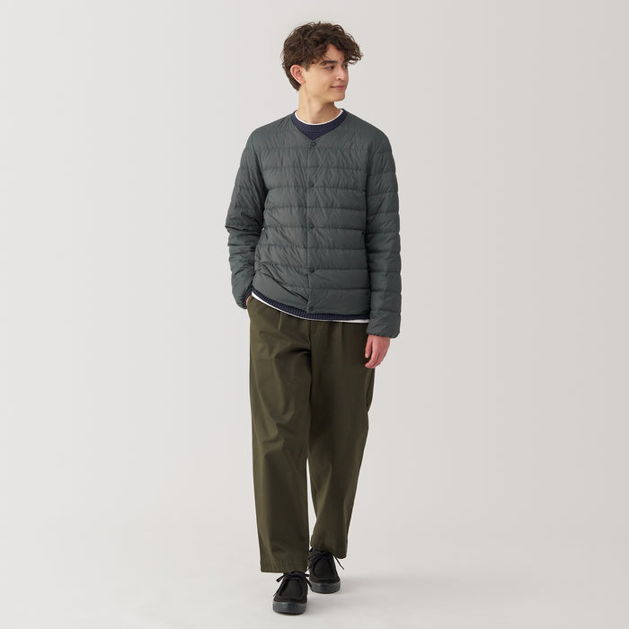 Chaquetas Muji Lightweight Down Collarless Hombre Gris | JC8U4H58Q
