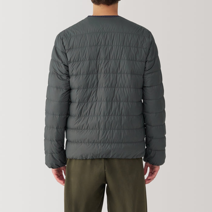 Chaquetas Muji Lightweight Down Collarless Hombre Gris | JC8U4H58Q