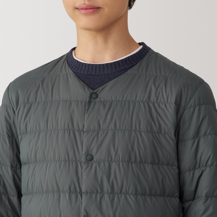 Chaquetas Muji Lightweight Down Collarless Hombre Gris | JC8U4H58Q