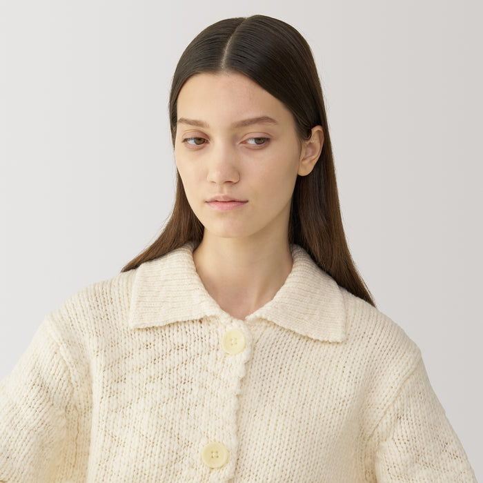 Cárdigan Muji Labo Low-Gauge Wool Collared Mujer Negras | HC7P1R58T