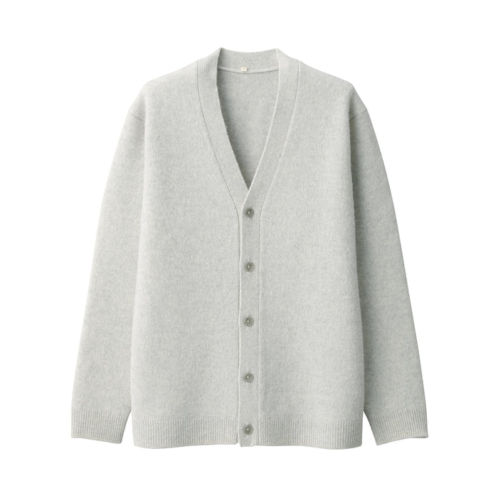 Cárdigan Muji Labo Milled Wool V Neck Hombre Gris | FC4A2E58J