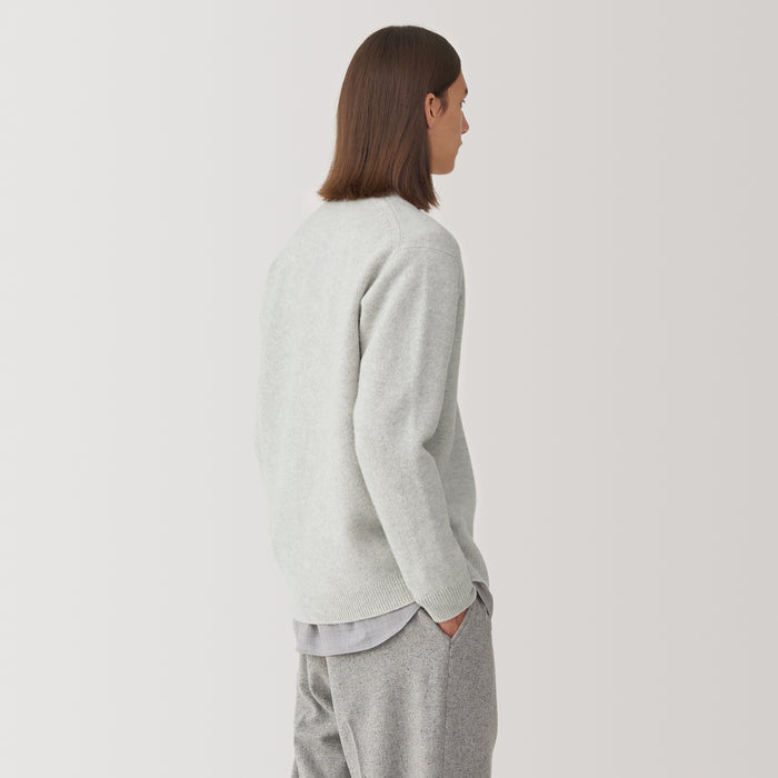 Cárdigan Muji Labo Milled Wool V Neck Hombre Gris | FC4A2E58J
