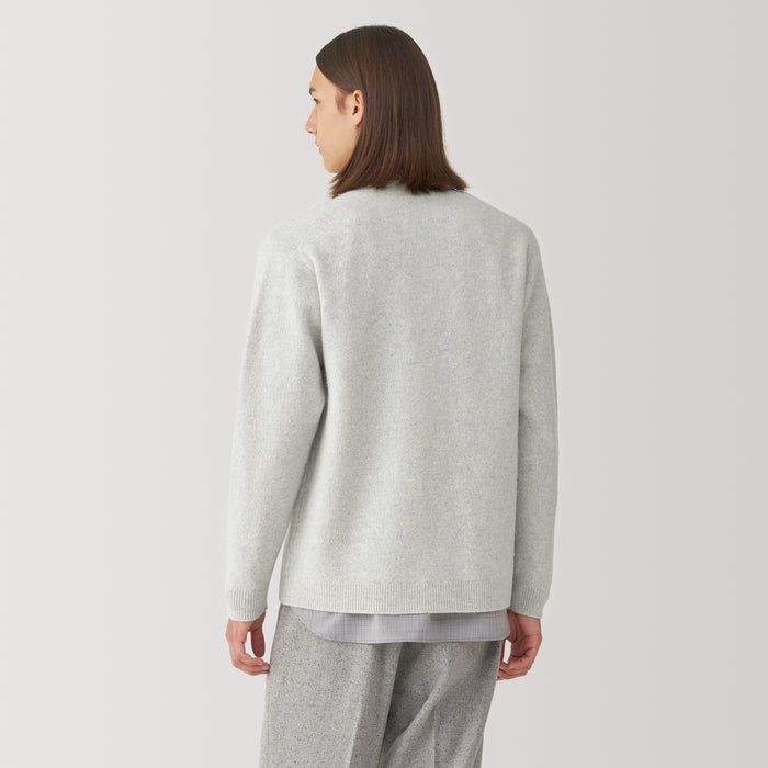 Cárdigan Muji Labo Milled Wool V Neck Hombre Gris | FC4A2E58J