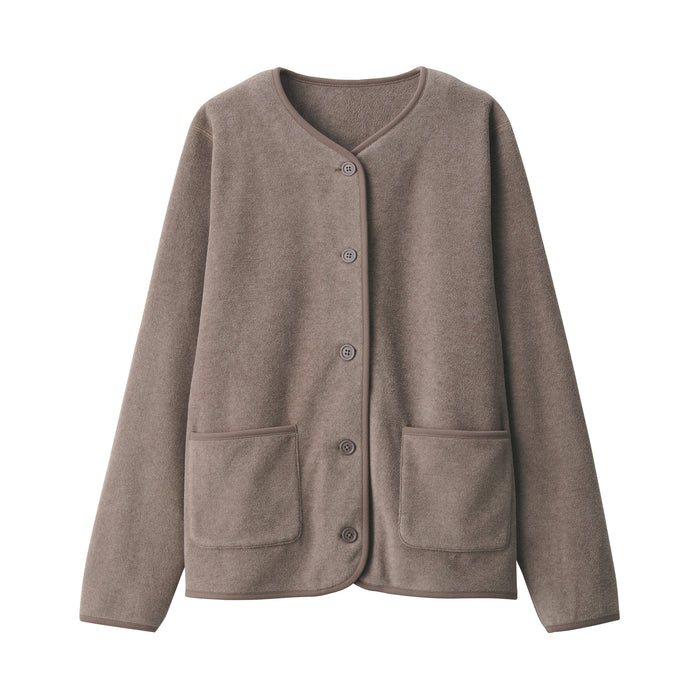 Cárdigan Muji Recyclable Fleece Mujer Gris | PV3M0B80Q