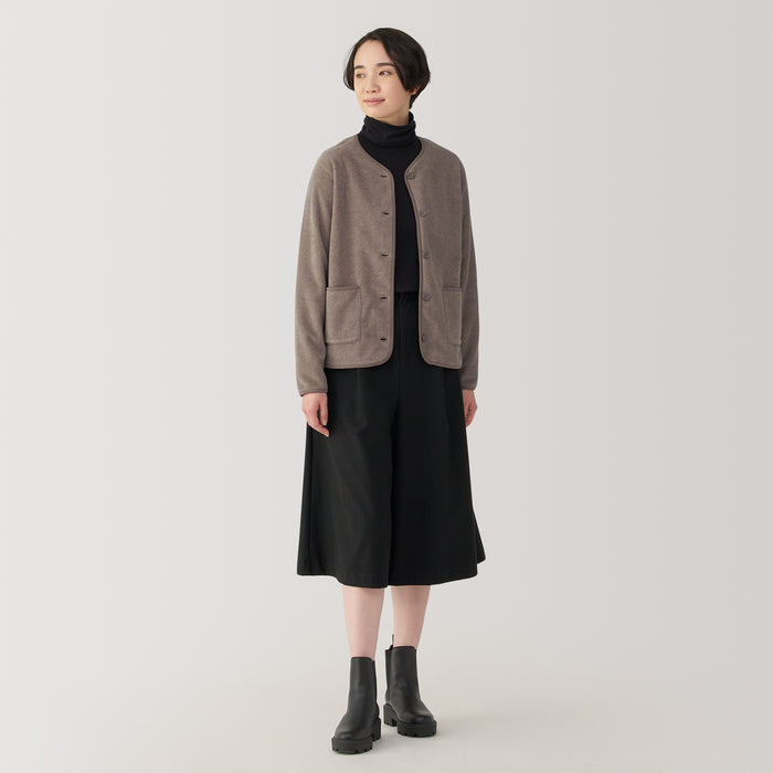 Cárdigan Muji Recyclable Fleece Mujer Gris | PV3M0B80Q