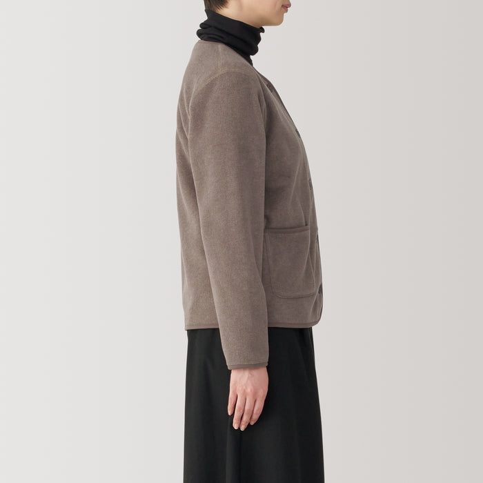 Cárdigan Muji Recyclable Fleece Mujer Gris | PV3M0B80Q