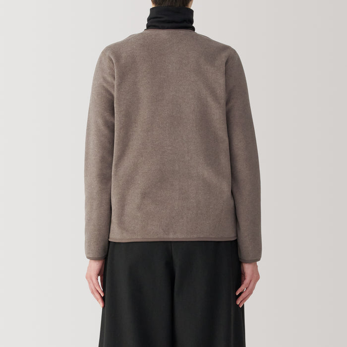 Cárdigan Muji Recyclable Fleece Mujer Gris | PV3M0B80Q