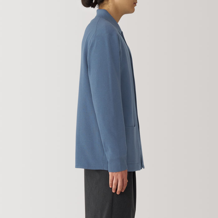 Cárdigan Muji Washable Milano Ribbed Shirt Hombre Azules | VZ5B3Z07Y