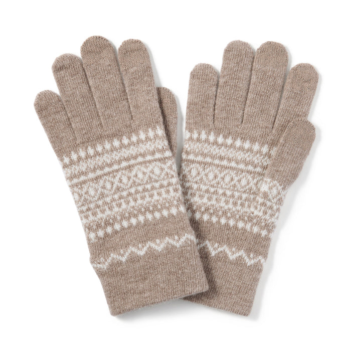 Guantes Muji Wool Blend Patterned Touchscreen Hombre Beige | DR9X6L85B