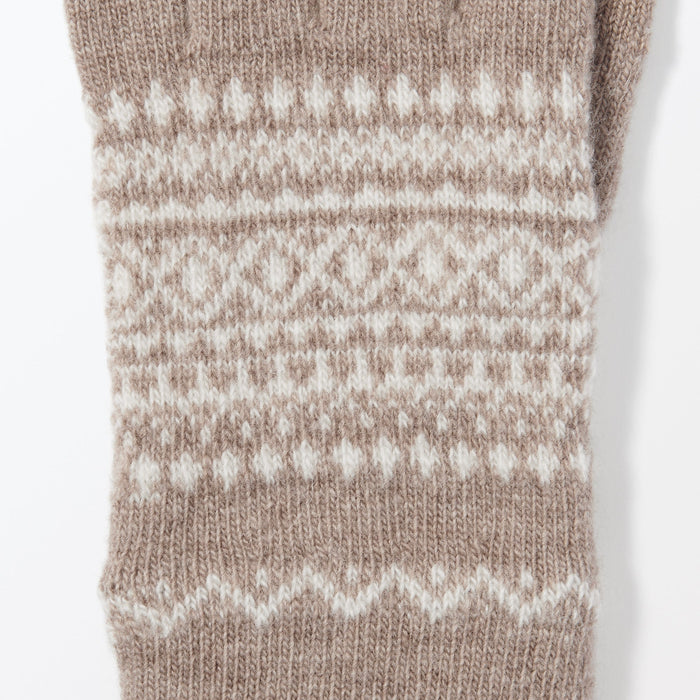 Guantes Muji Wool Blend Patterned Touchscreen Hombre Beige | DR9X6L85B
