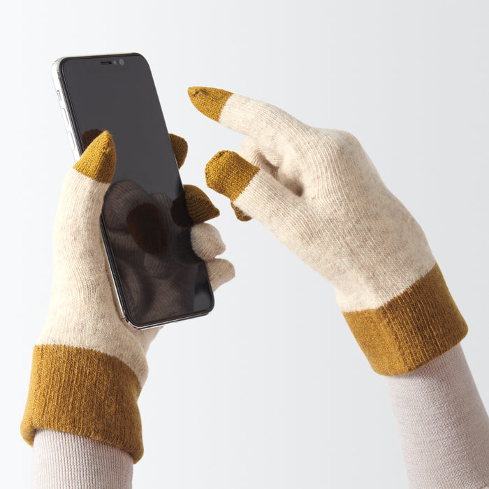 Guantes Muji Wool Blend Touchscreen Bicolor Hombre Gris | CH3U6D62A