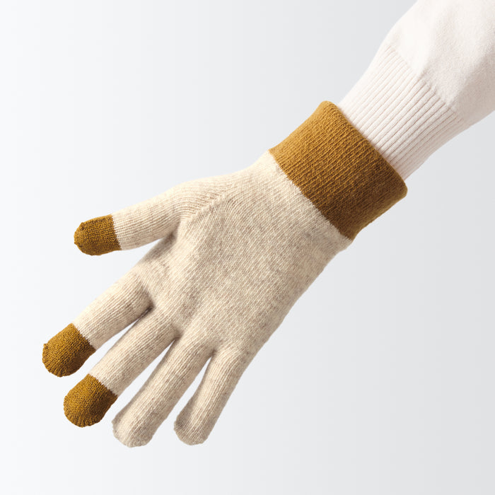 Guantes Muji Wool Blend Touchscreen Bicolor Hombre Gris | CH3U6D62A