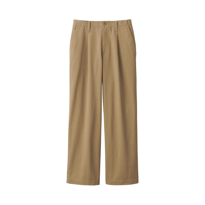 Pantalon Muji WoSlub Yarn Chino Darted Wide Hombre Marrones | FR2P0E49Y