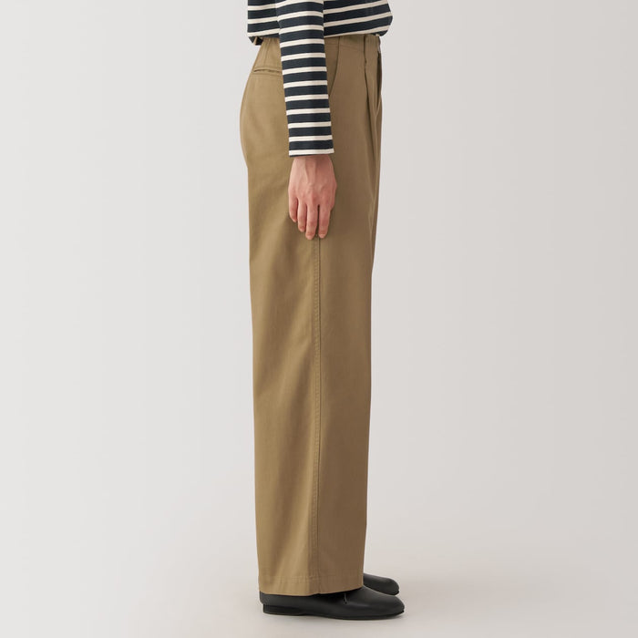 Pantalon Muji WoSlub Yarn Chino Darted Wide Hombre Marrones | FR2P0E49Y