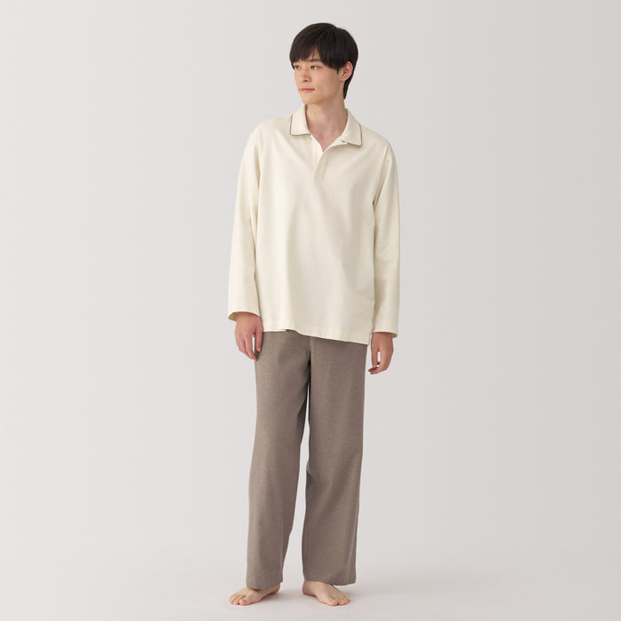 Pijama Muji Flannel Skipper Hombre Blancas | PQ4N4H87B