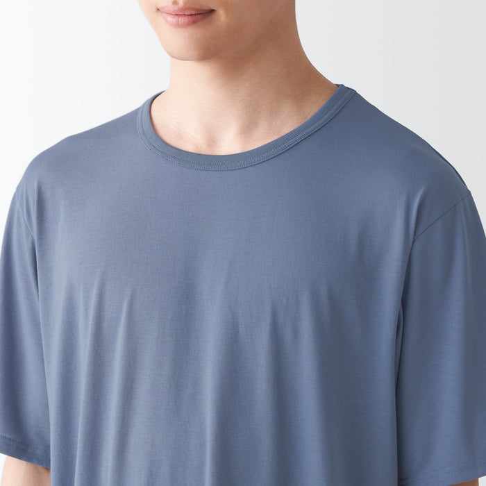 Pijama Muji Polyester Rayon Short Sleeve Loungewear Hombre Azules | UX9G4M82H