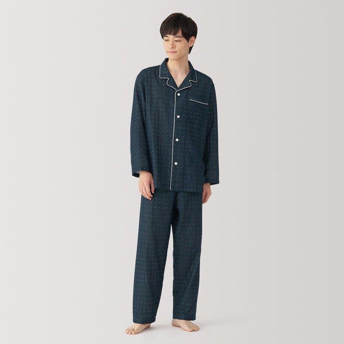 Pijama Muji Side Seamless Double Gauze Hombre Negras | BJ3F5P31E