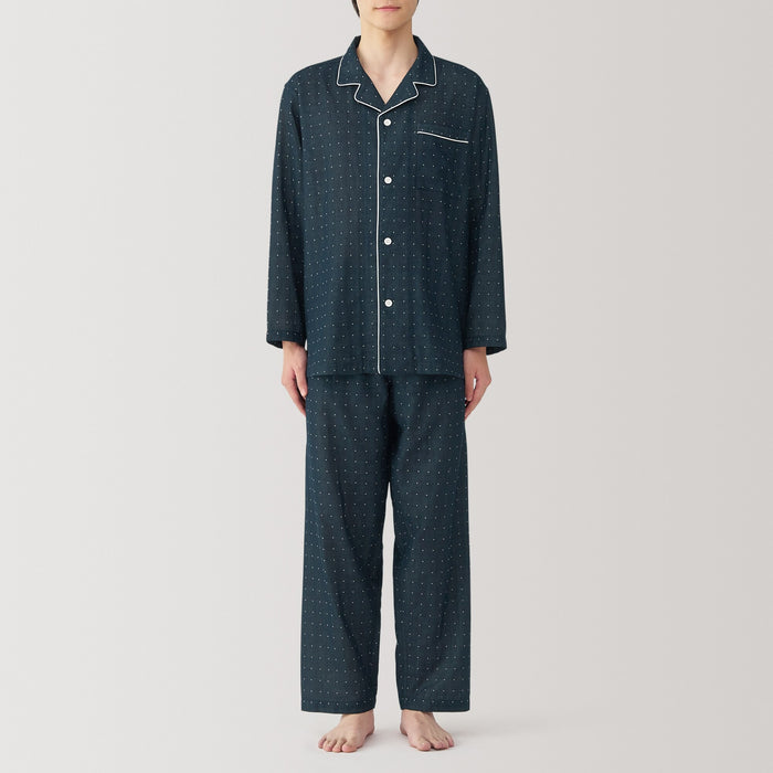 Pijama Muji Side Seamless Double Gauze Hombre Negras | BJ3F5P31E