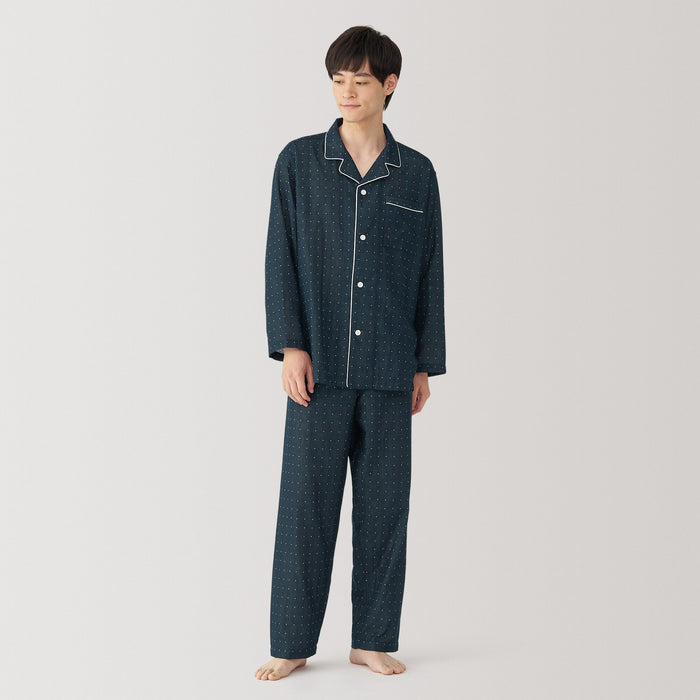 Pijama Muji Side Seamless Double Gauze Hombre Negras | BJ3F5P31E