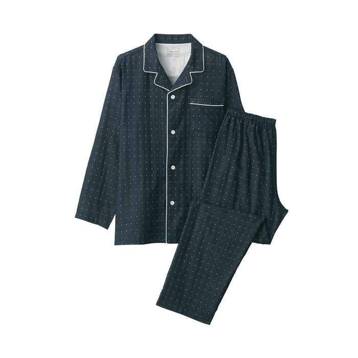 Pijama Muji Side Seamless Double Gauze Hombre Azul Marino | IP8U1G98N